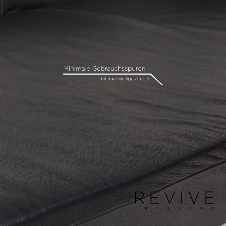 IP Design Drift Schwarz Ecksofa Leder Schwarz Sofa Couch #12989