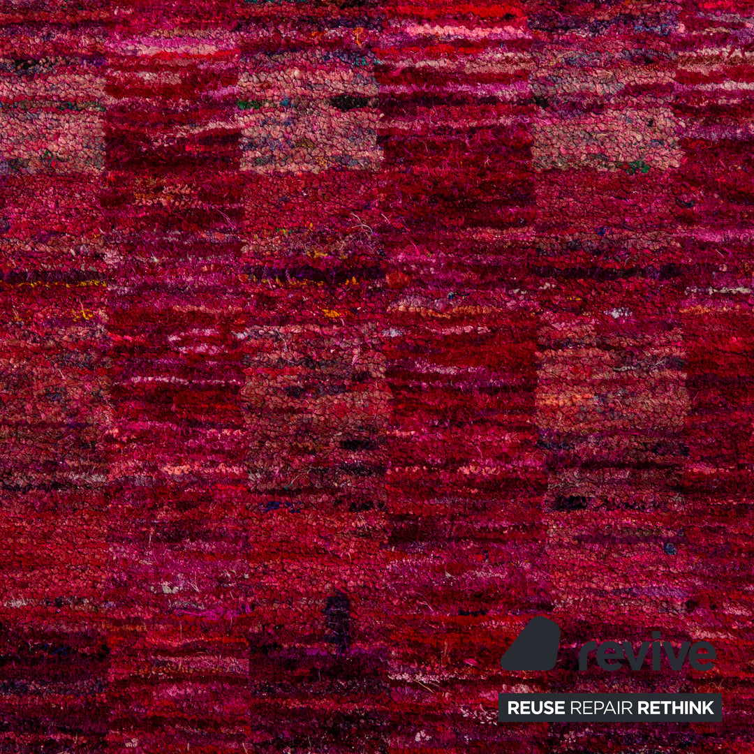 Tapis en soie Jan Kath Sari V-Stripes Soie Rose 254x350cm