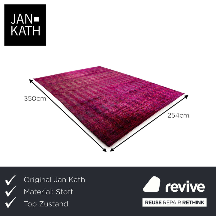 Tapis en soie Jan Kath Sari V-Stripes Soie Rose 254x350cm