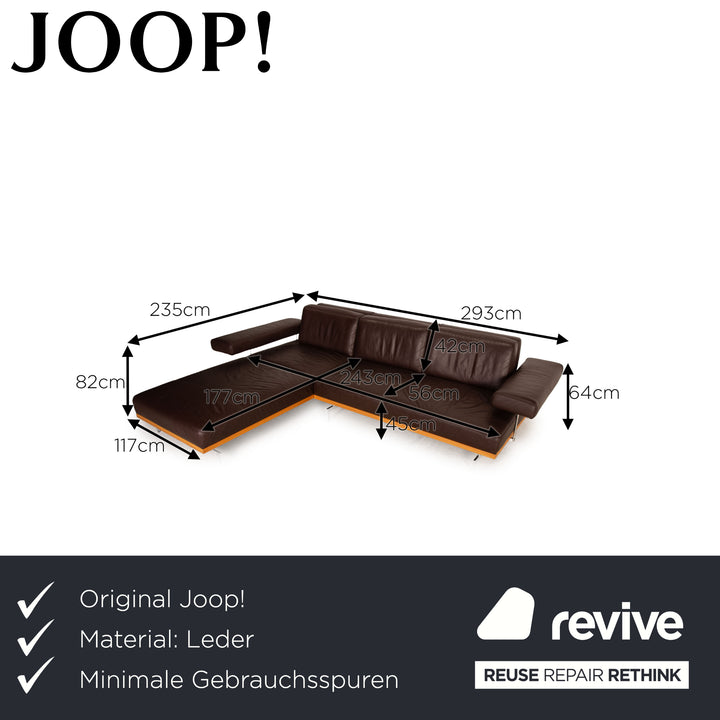 Ouais! Canapé d'angle en cuir marron, 24h/24 et 7j/7