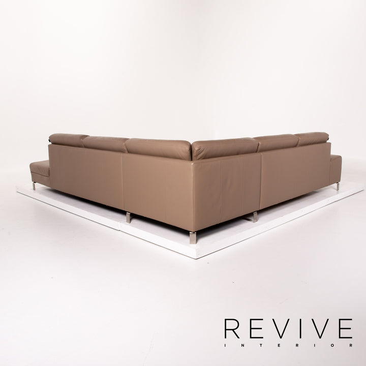 yup! Leather Corner Sofa Brown Sofa Couch #13619