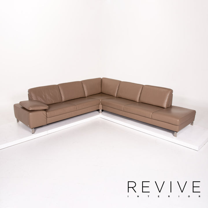 yup! Leather Corner Sofa Brown Sofa Couch #13619