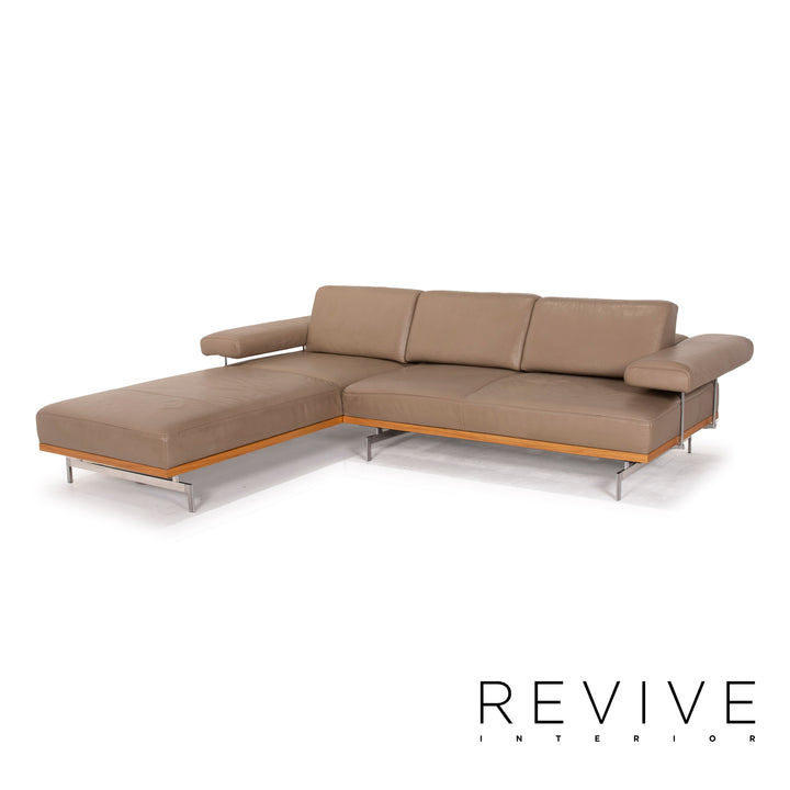 yup! Leather sofa brown corner sofa wood feature
