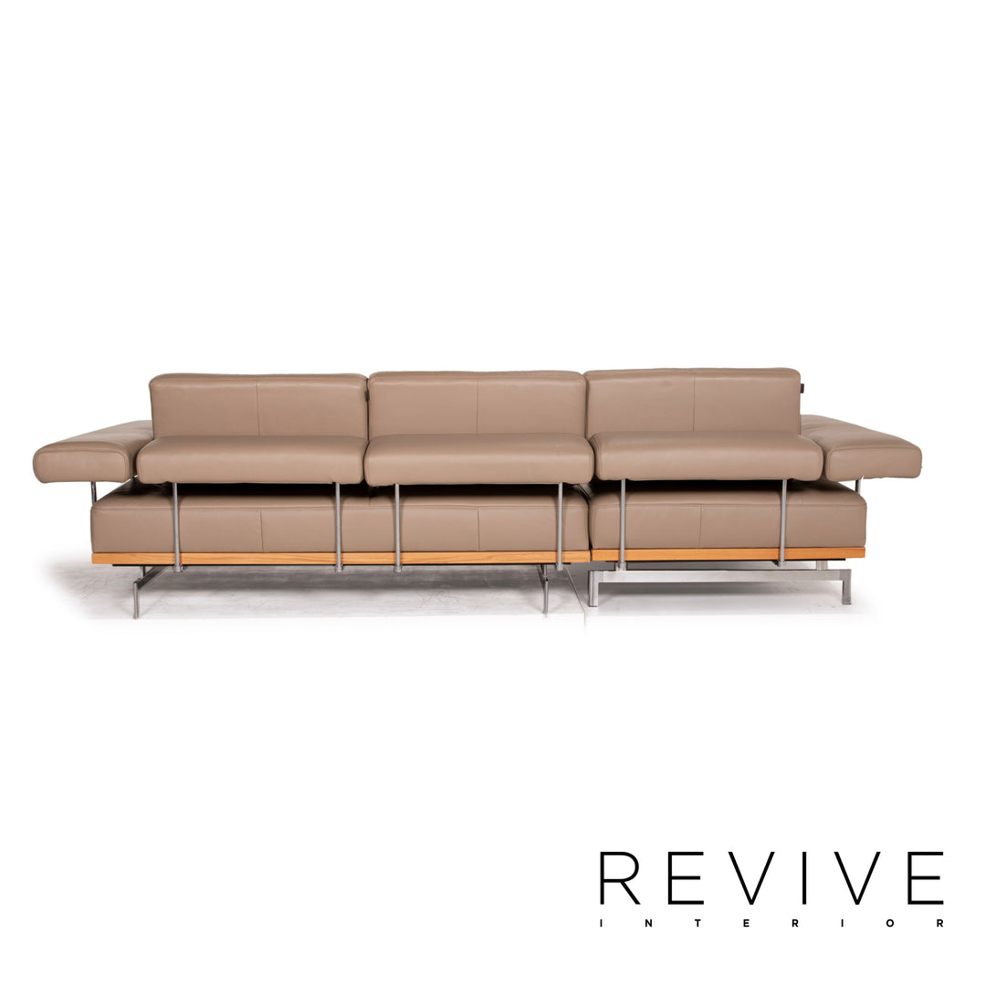 yup! Leather sofa brown corner sofa wood feature