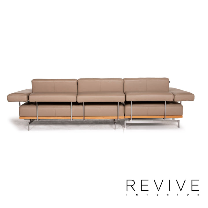 yup! Leather sofa brown corner sofa wood feature
