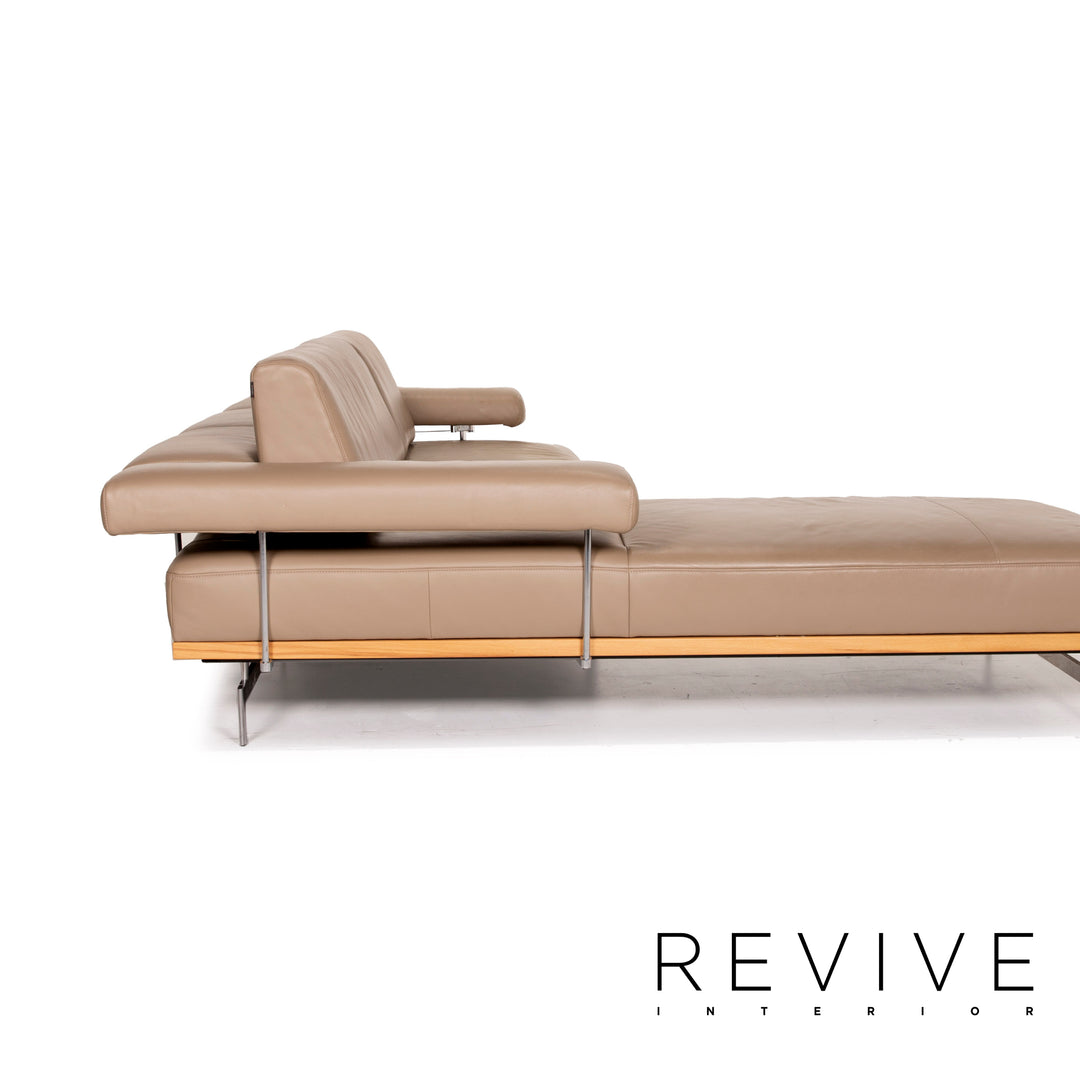 yup! Leather sofa brown corner sofa wood feature