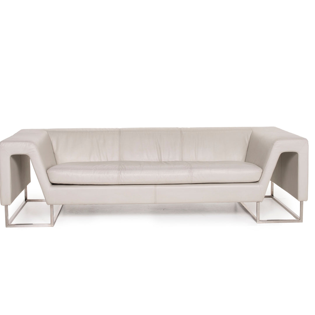 Joop! Leder Sofa Dreisitzer Grau Couch