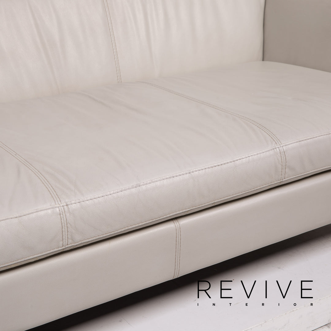 Joop! Leder Sofa Dreisitzer Grau Couch