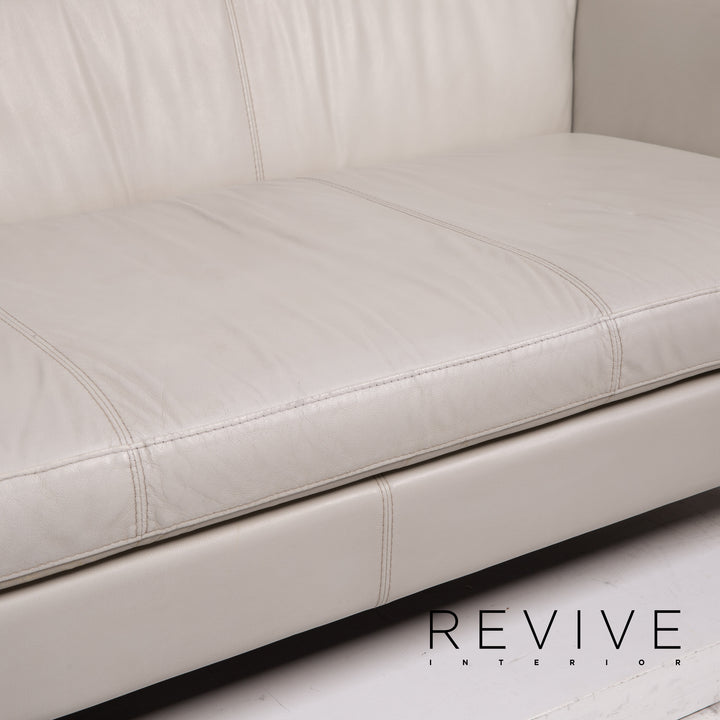 Joop! Leder Sofa Dreisitzer Grau Couch