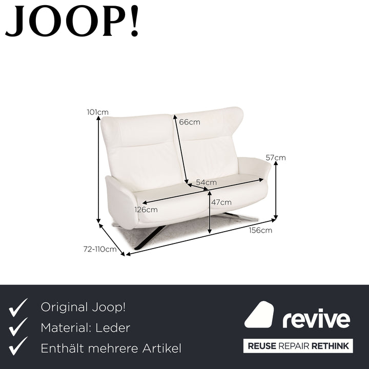 Joop! Leder Zweisitzer Weiß Sofa Couch Funktion