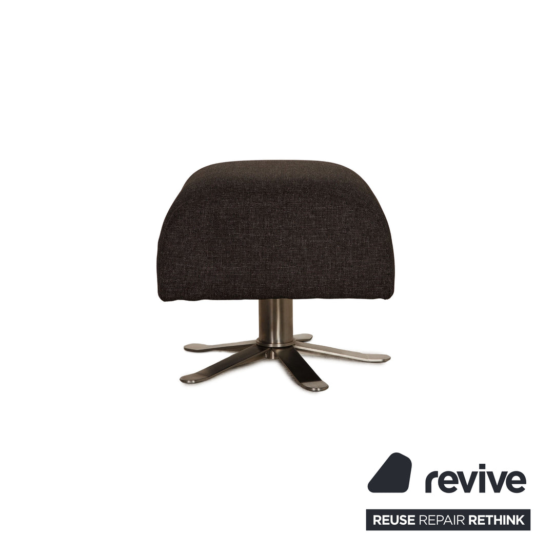 Tabouret Joop en tissu gris anthracite