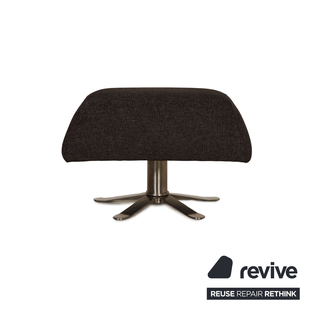 Tabouret Joop en tissu gris anthracite