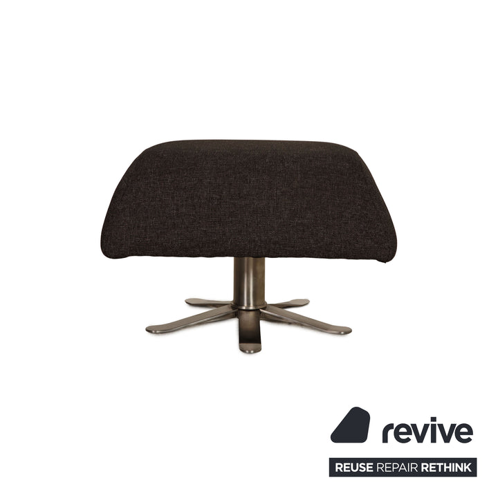 Tabouret Joop en tissu gris anthracite