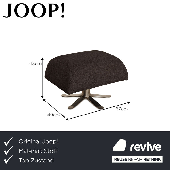 Tabouret Joop en tissu gris anthracite