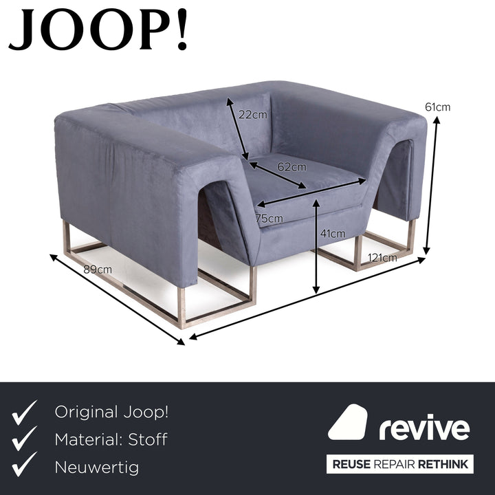 Joop! Stoff Sessel Blau Hellblau