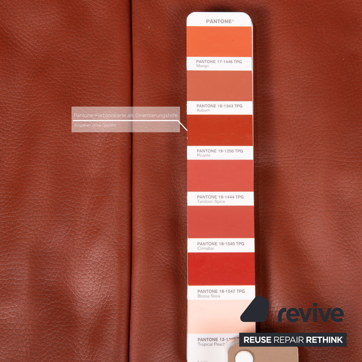 Canapé en cuir Jori Glove rouge rouille, canapé fonctionnel à deux places