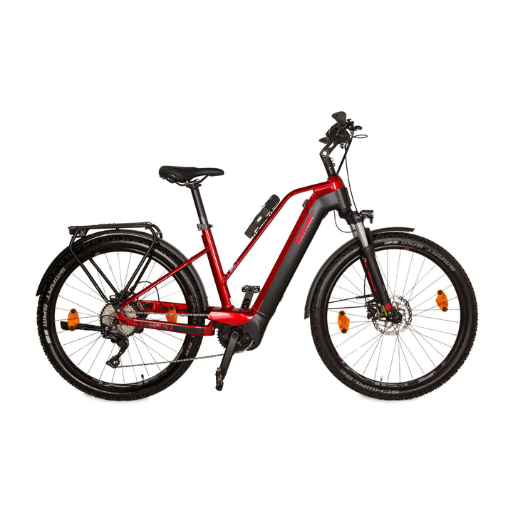 Vélo de randonnée électrique Kettler Quadriga Town &amp; Country 2021 en aluminium rouge RH 46
