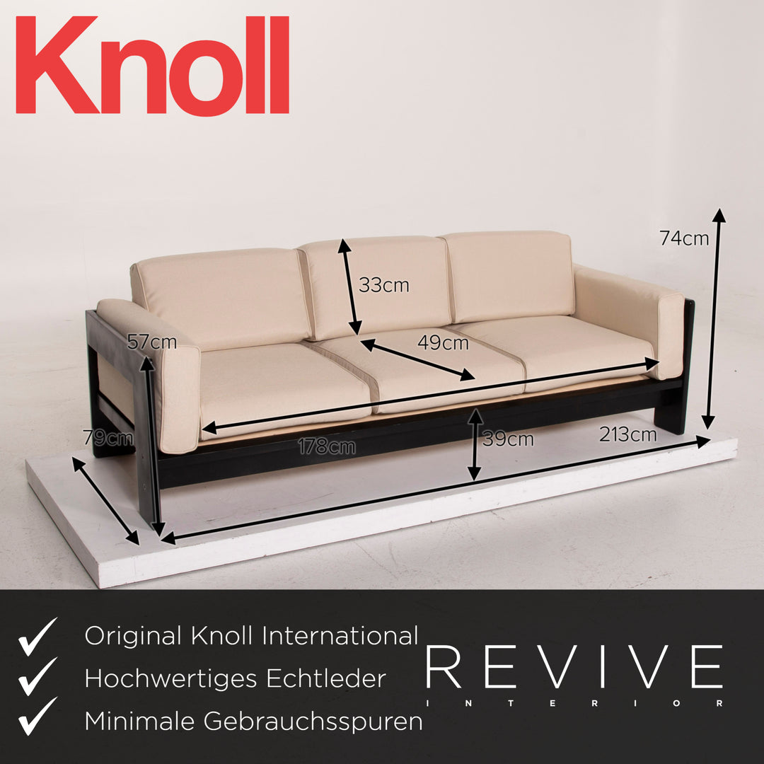 Knoll International Bastiano Stoff Sofa Garnitur Creme 1x Dreisitzer 1x Zweisitzer Neubezug #15395