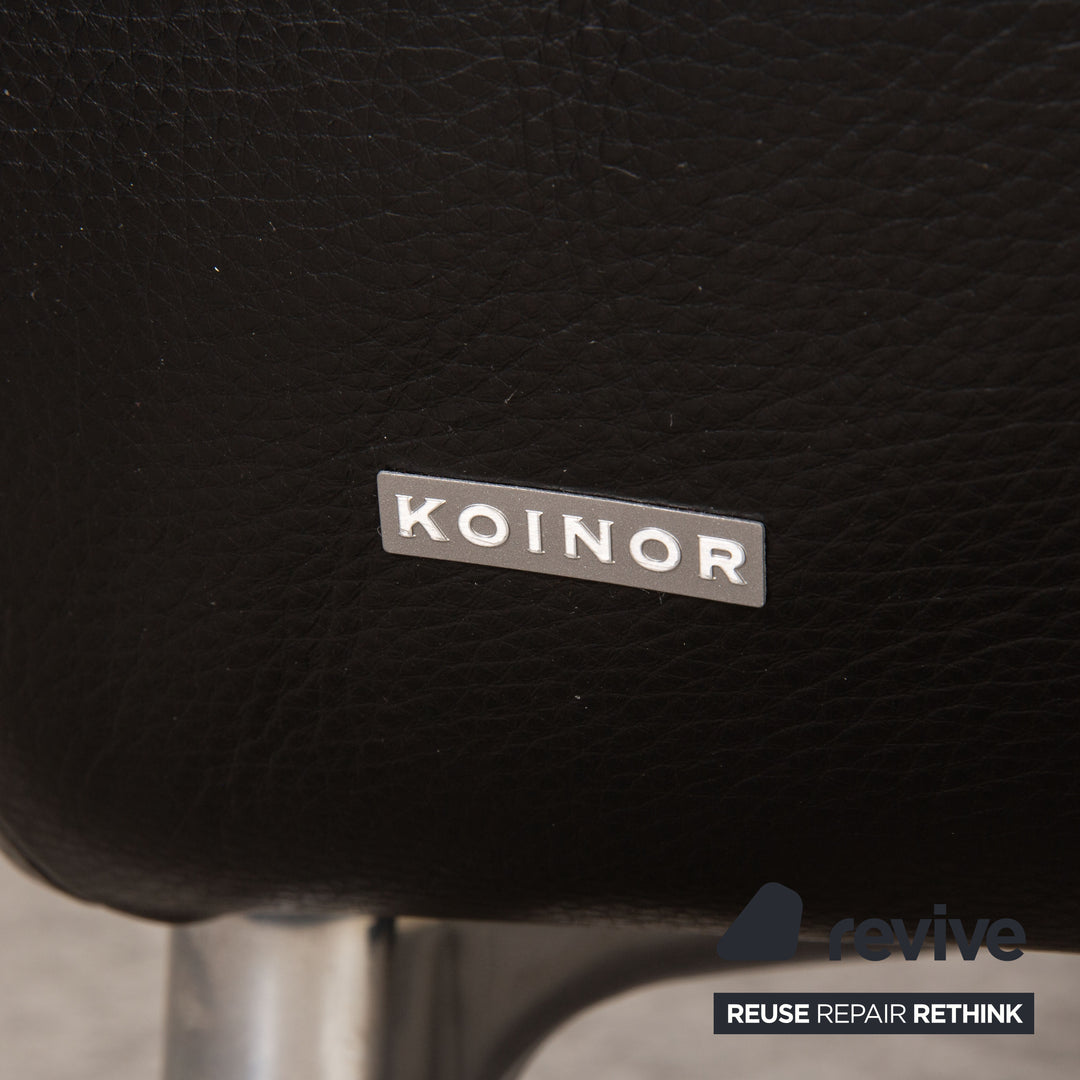 Koinor Ansina Canapé en cuir noir Fonction canapé trois places