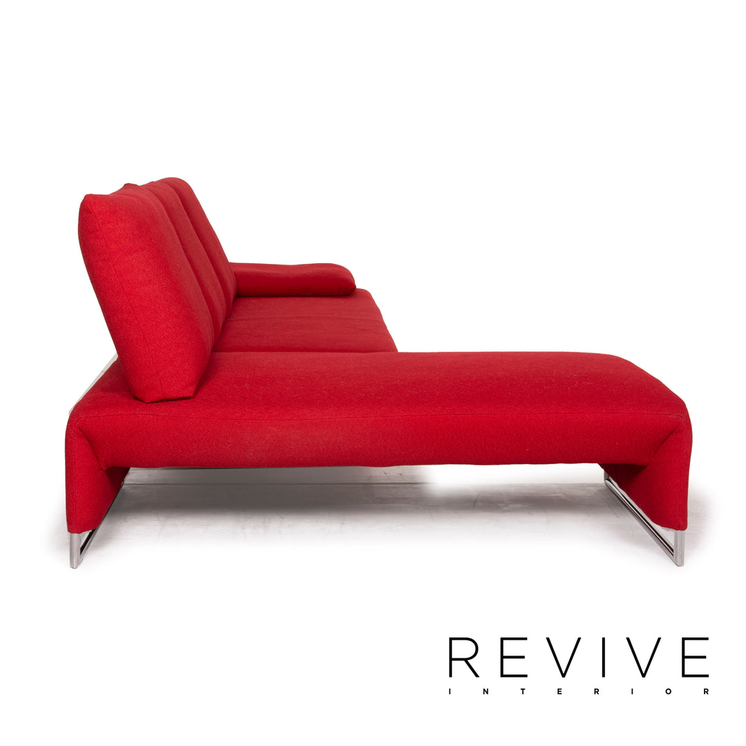 Koinor Designer Fabric Sofa Red Corner Sofa Couch