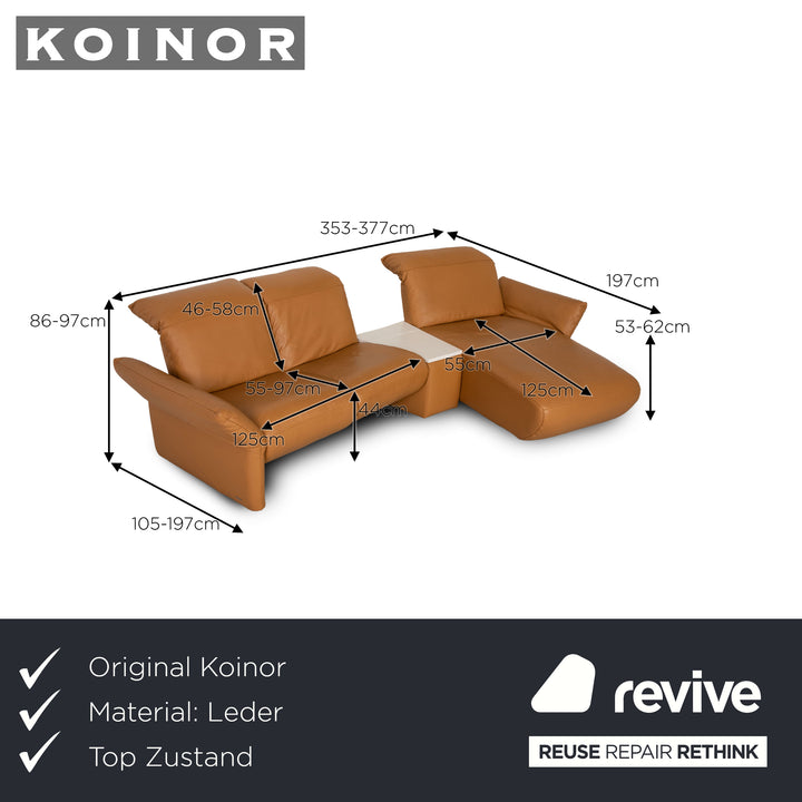 Koinor Elena Leder Ecksofa Beige Sofa Couch elektrische Funktion