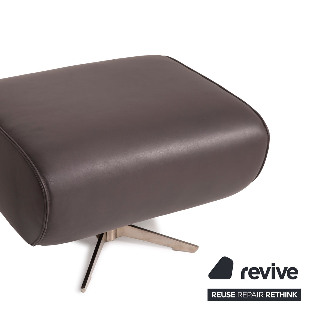 Koinor Evita ensemble canapé en cuir gris marron 1xtrois places 1xtabouret