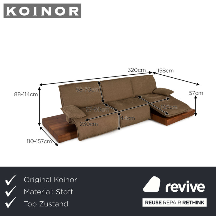 Koinor Free Motion Edit 3 Fabric Corner Sofa Brown Sofa Couch Function