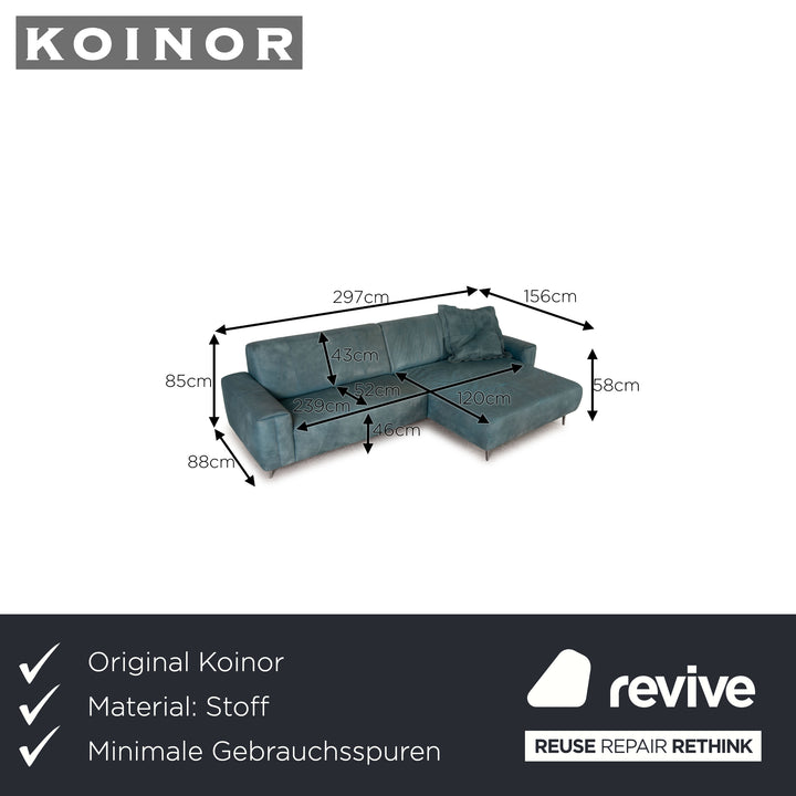 Koinor Garret Leder Sofa Türkis Ecksofa Couch