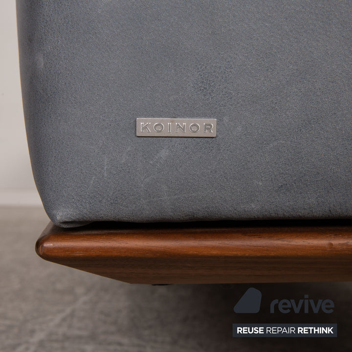 Koinor Hiero 3 Seater Leather Gray Blue Sofa Couch