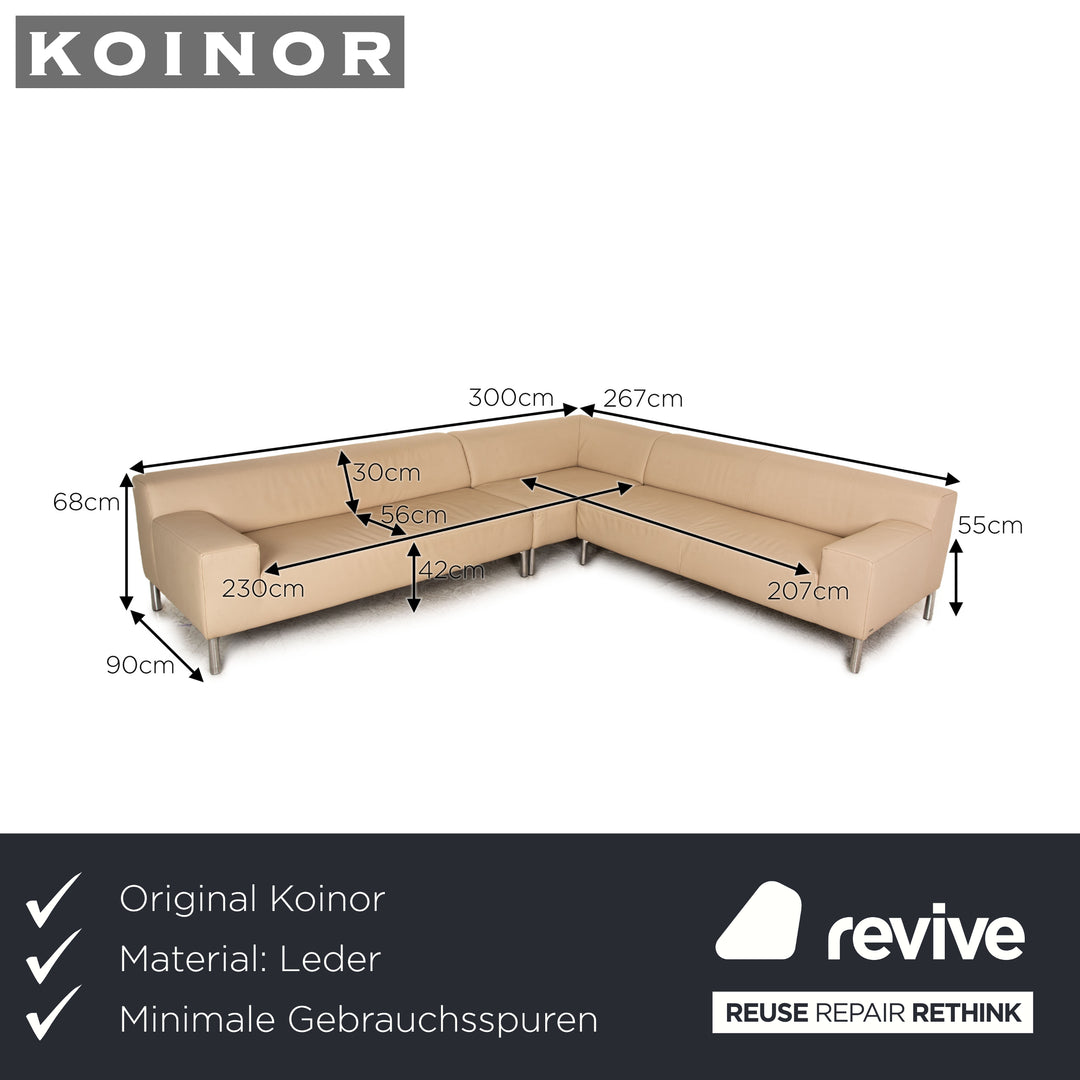 Koinor canapé d'angle en cuir crème canapé canapé