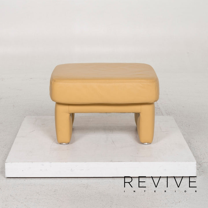 Koinor Leder Hocker Gelb #12948