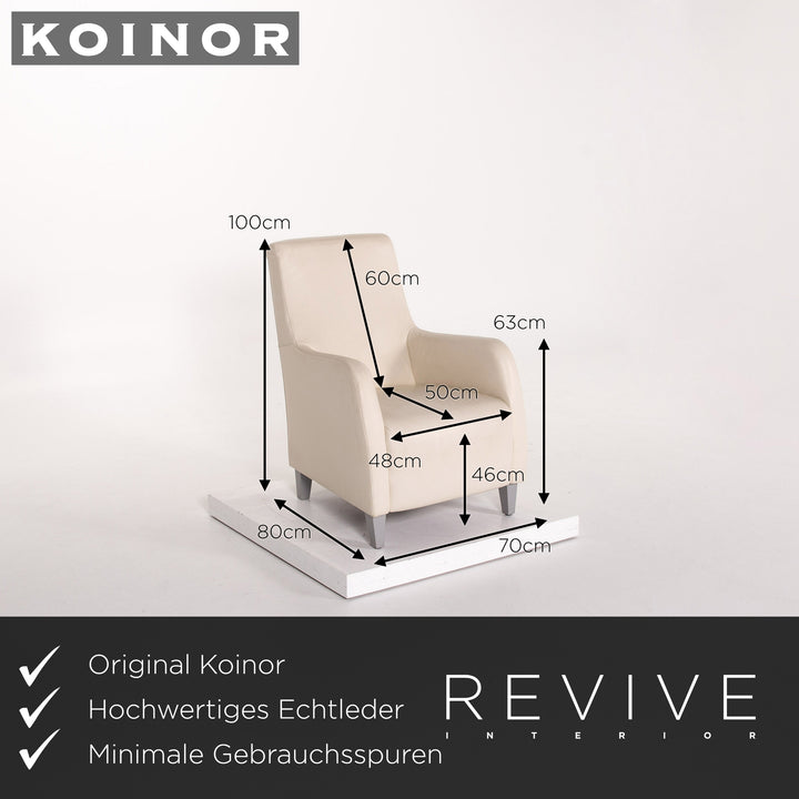 Fauteuil en cuir Koinor crème #13735