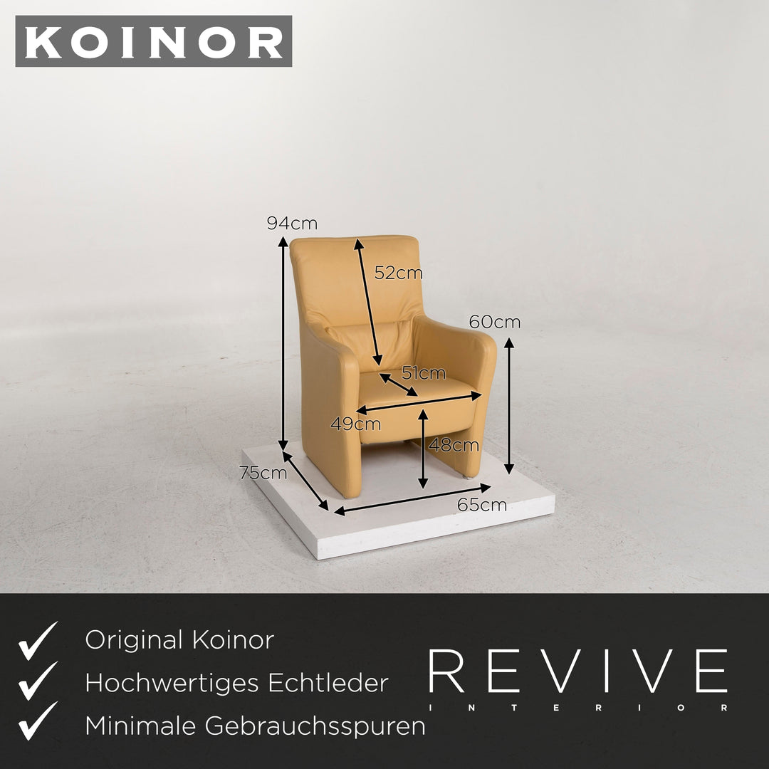 Koinor Leder Sessel Gelb #13048