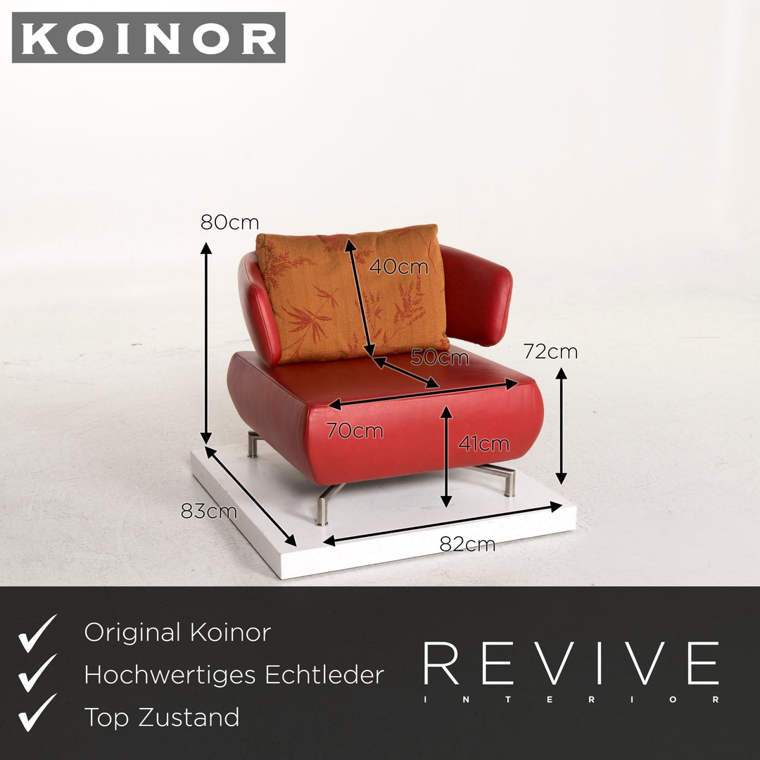 Fauteuil en cuir Koinor rouge #12339