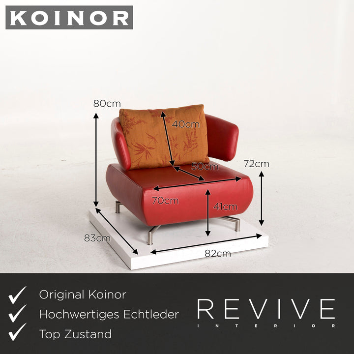 Fauteuil en cuir Koinor rouge #12339