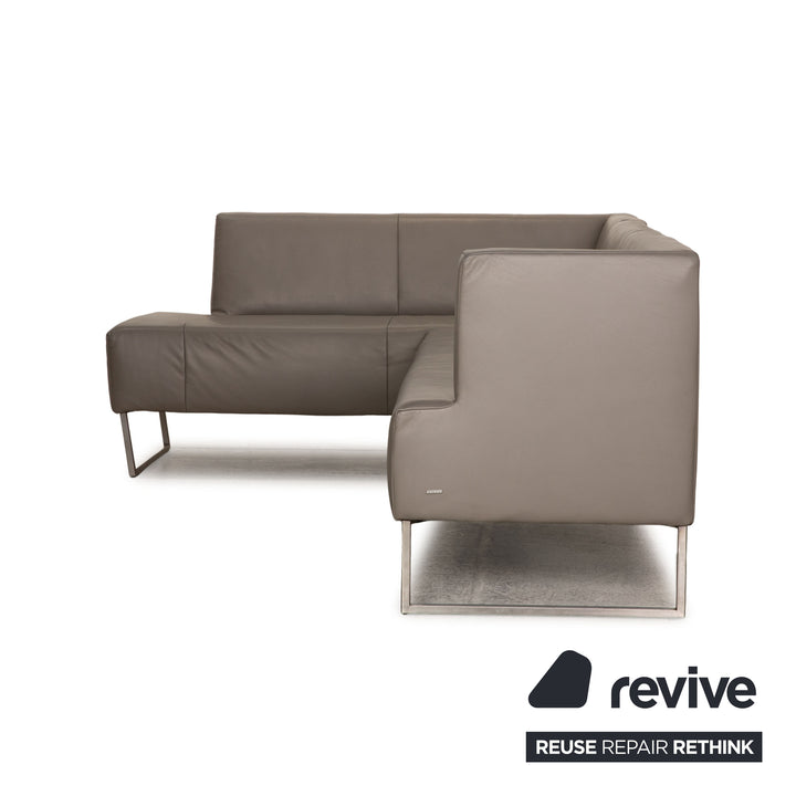 Koinor Leder Sofa Grau Ecksofa Couch