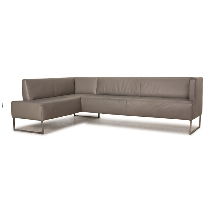 Koinor Leder Sofa Grau Ecksofa Couch