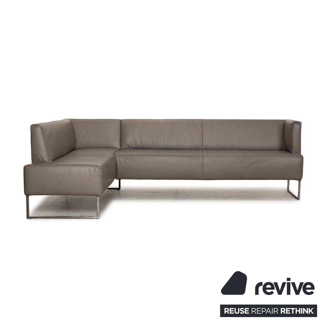 Koinor Leder Sofa Grau Ecksofa Couch