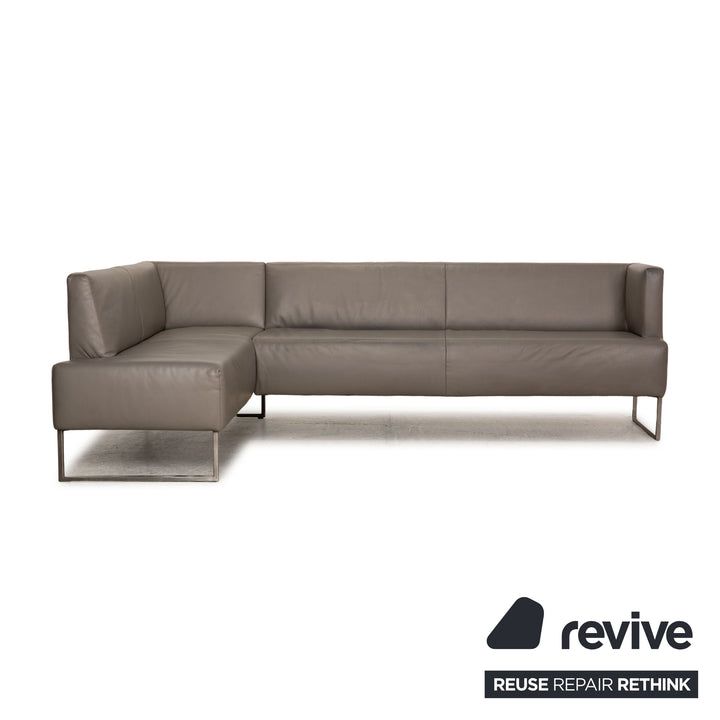 Koinor Leder Sofa Grau Ecksofa Couch