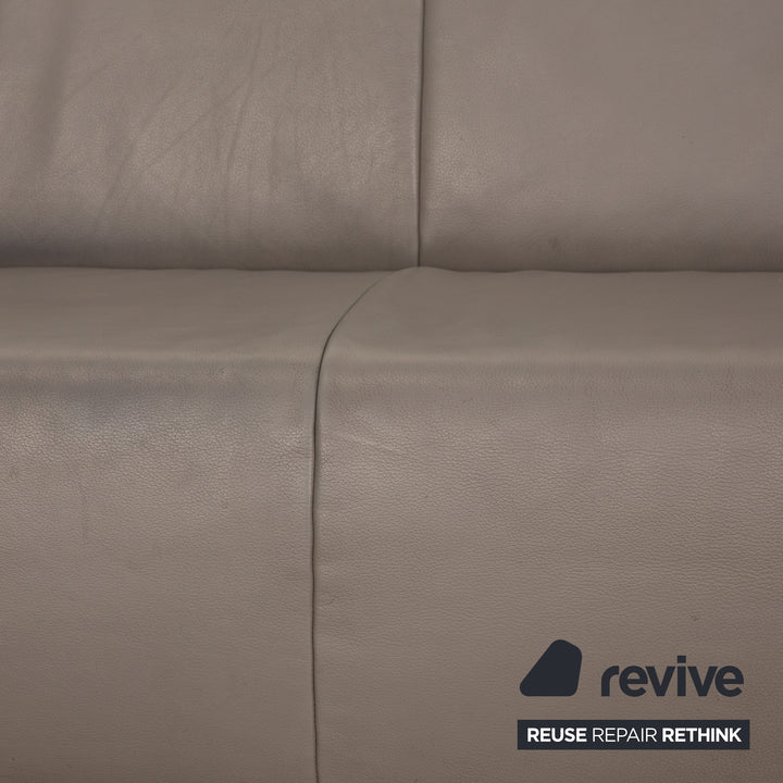 Koinor Leder Sofa Grau Ecksofa Couch