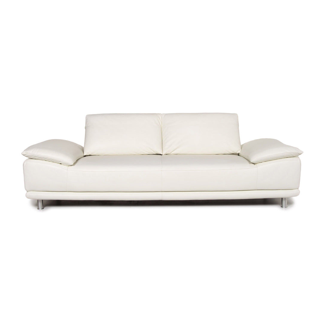 Koinor Leder Sofa Weiß Dreisitzer Funktion Couch #13429