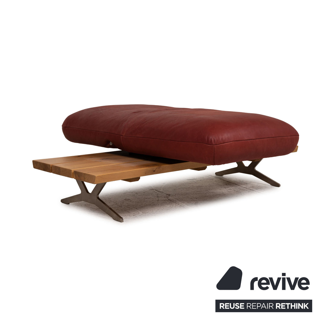 Koinor Marylin ensemble de canapé en cuir rouge canapé d'angle tabouret fonction de canapé