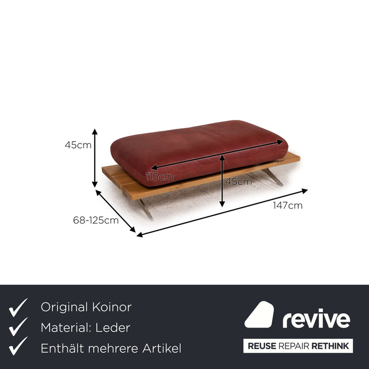 Koinor Marylin ensemble de canapé en cuir rouge canapé d'angle tabouret fonction de canapé