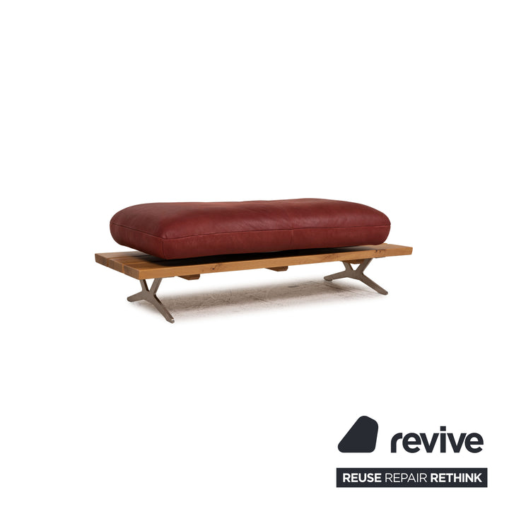 Koinor Marylin ensemble de canapé en cuir rouge canapé d'angle tabouret fonction de canapé