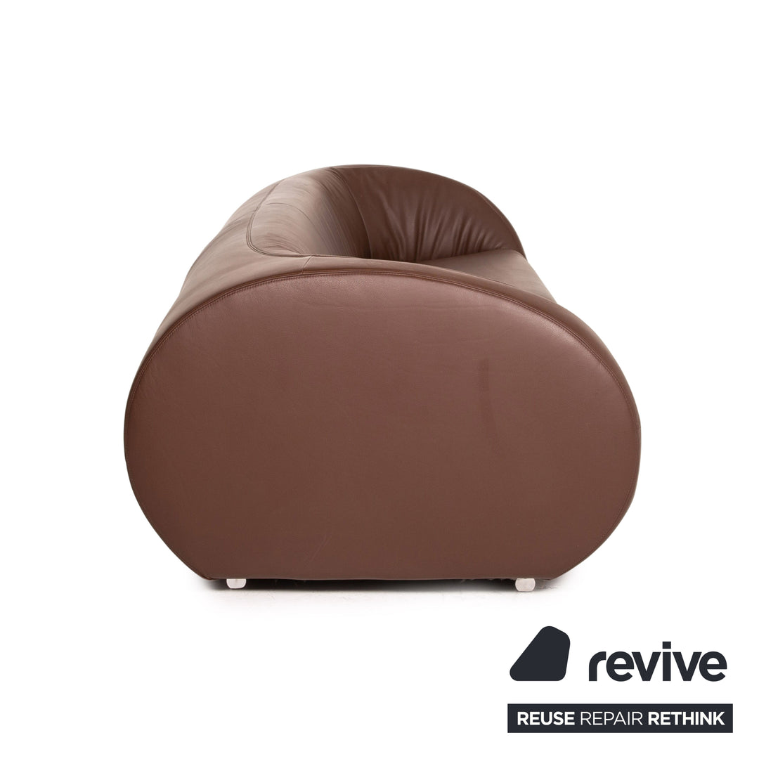 Canapé 4 places Koinor Pearl en cuir marron marron foncé