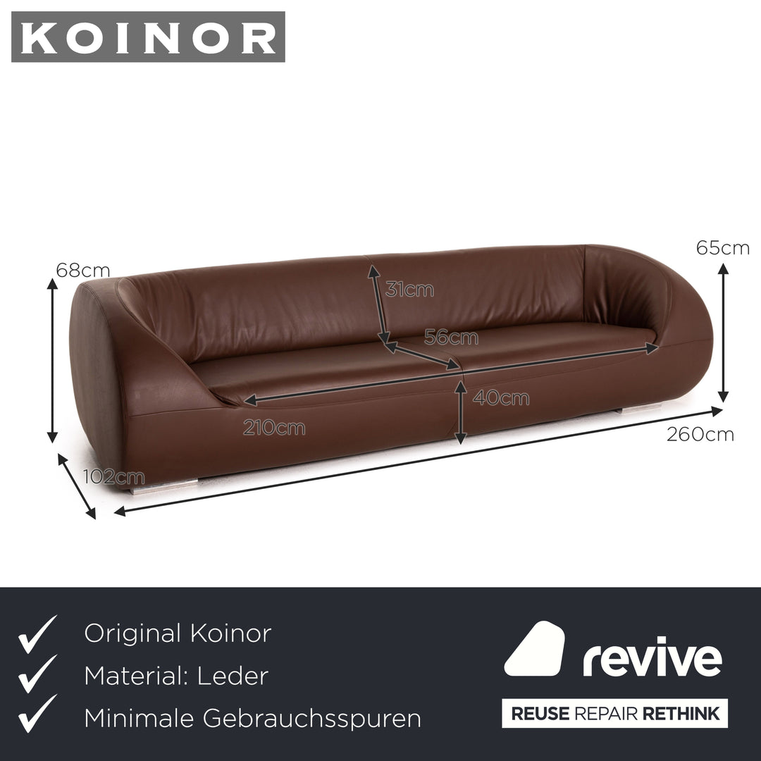 Canapé 4 places Koinor Pearl en cuir marron marron foncé