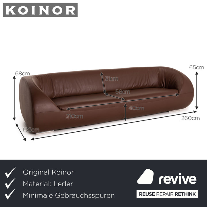 Canapé 4 places Koinor Pearl en cuir marron marron foncé