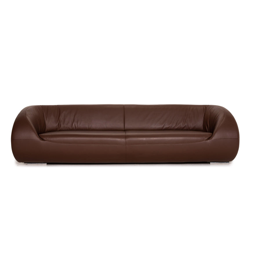 Canapé 4 places Koinor Pearl en cuir marron marron foncé