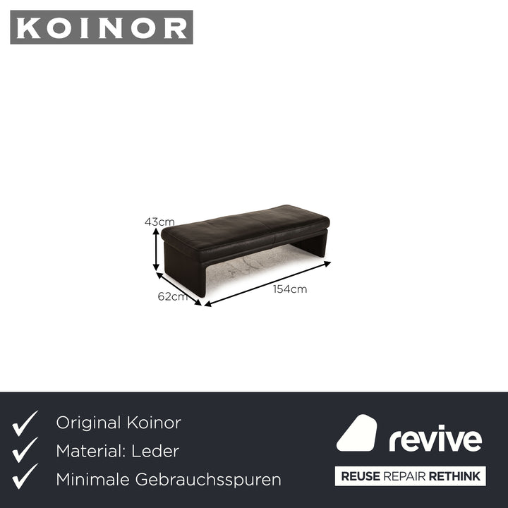 Koinor Raoul Leder Hocker Anthrazit Ottomane