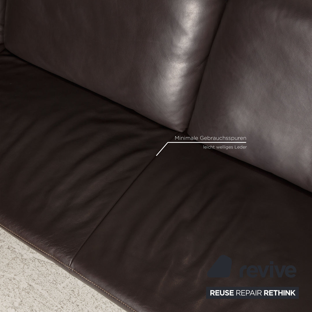Koinor Rivo Leder Sofa Aubergine Ecksofa